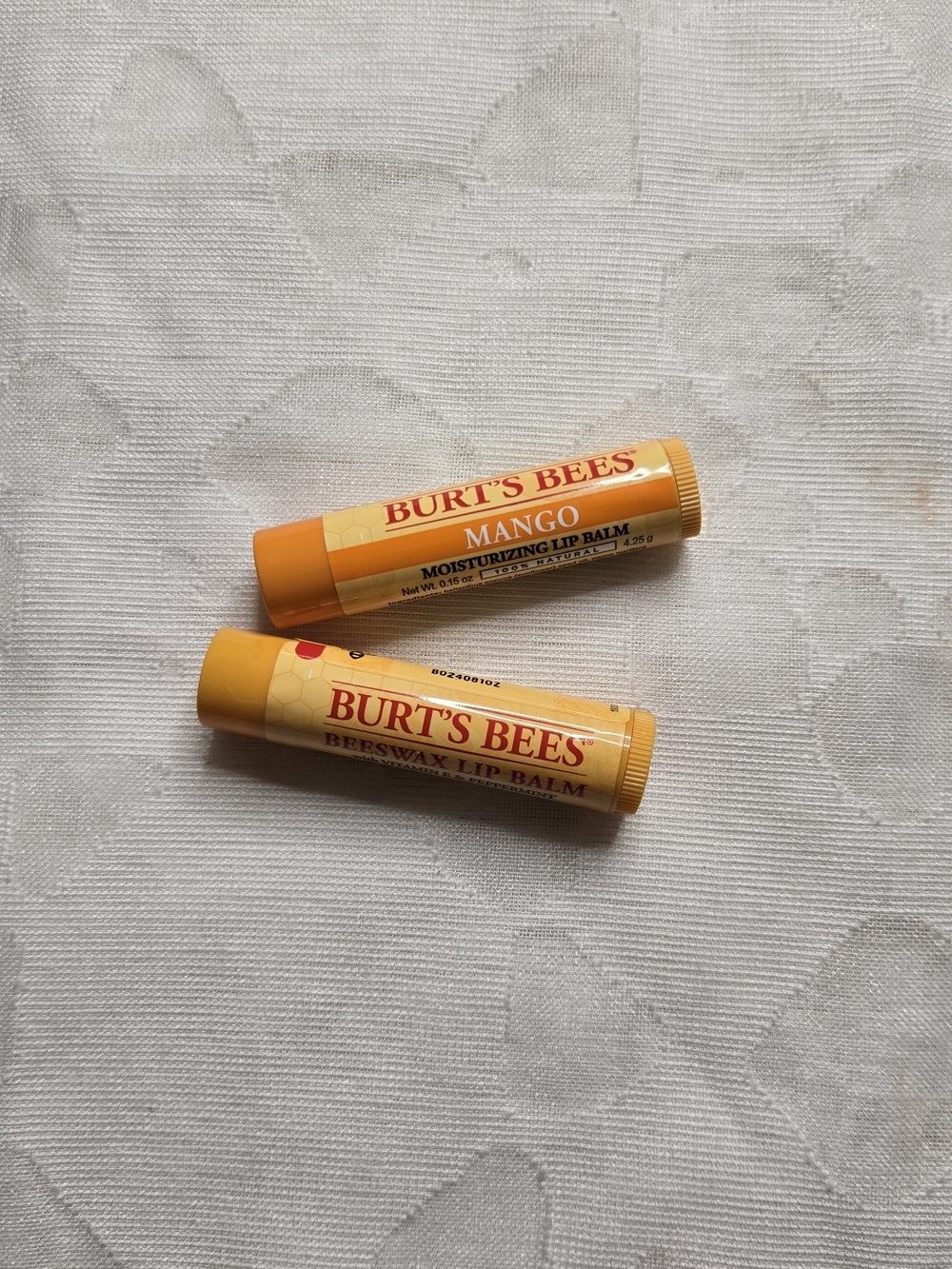 *SALE* NEW Burt's Bees Beeswax Lip Balm 2-Pack Mango & Peppermint 0.15 oz Solid